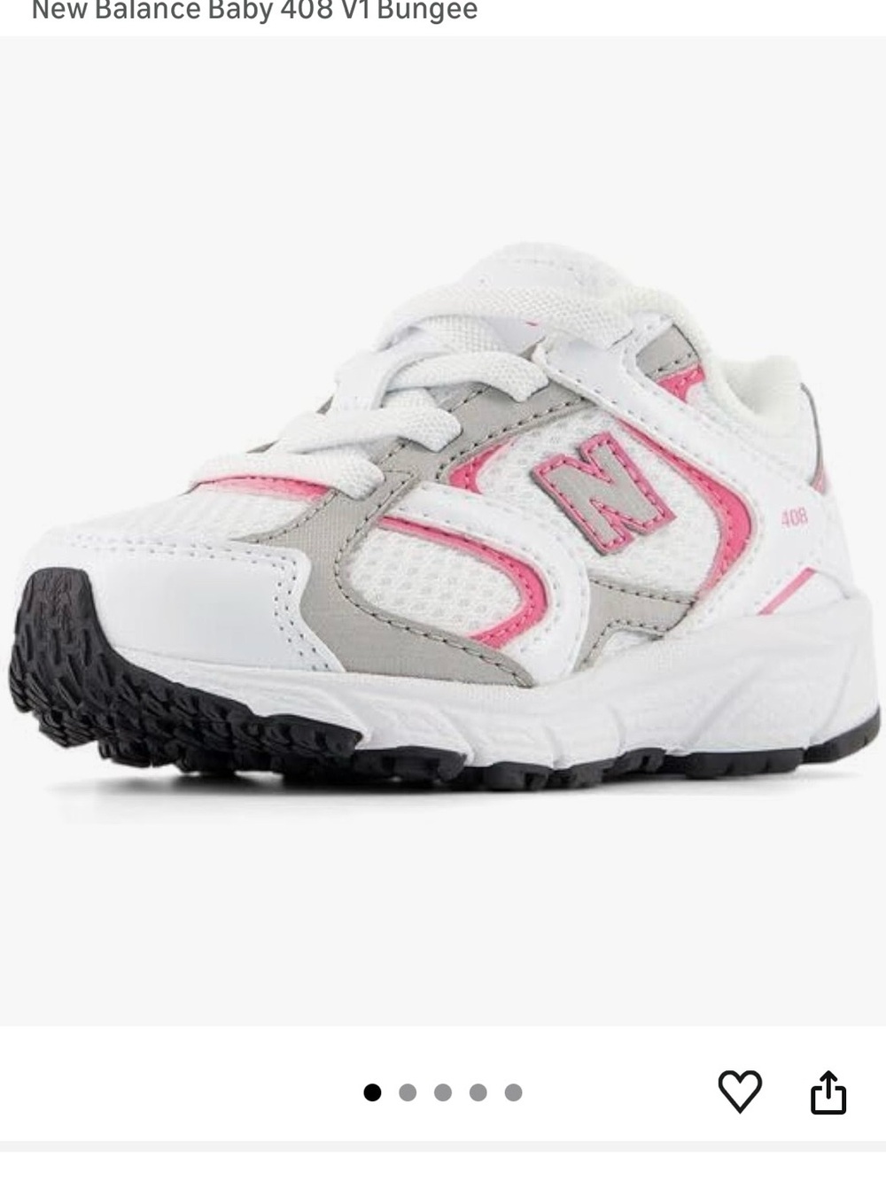 New Balance Little Kids 408 V1 Bungee Running Sneaker